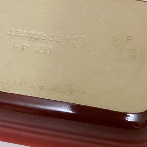 Le Creuset Stonewear Red Enamel Rectangular Baking Dish Small 7x5 - Picture 7 of 10
